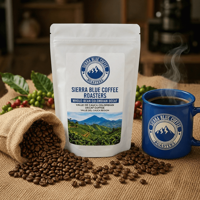Colombia Valle del Cauca DECAF, Dark Roast, 12 oz Bag Whole Bean Coffee