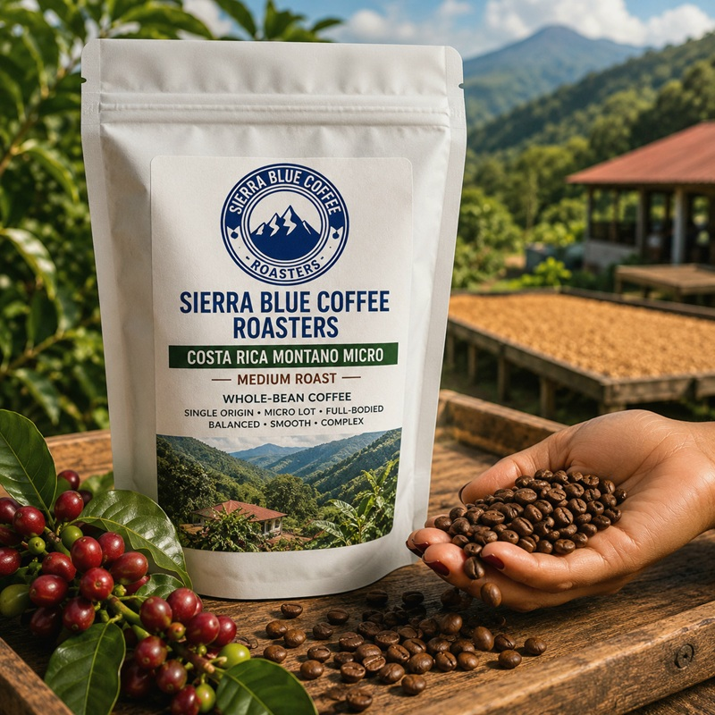 Costa Rica Montano Micro, Medium Roast, 12 oz bag, Whole Bean Coffee