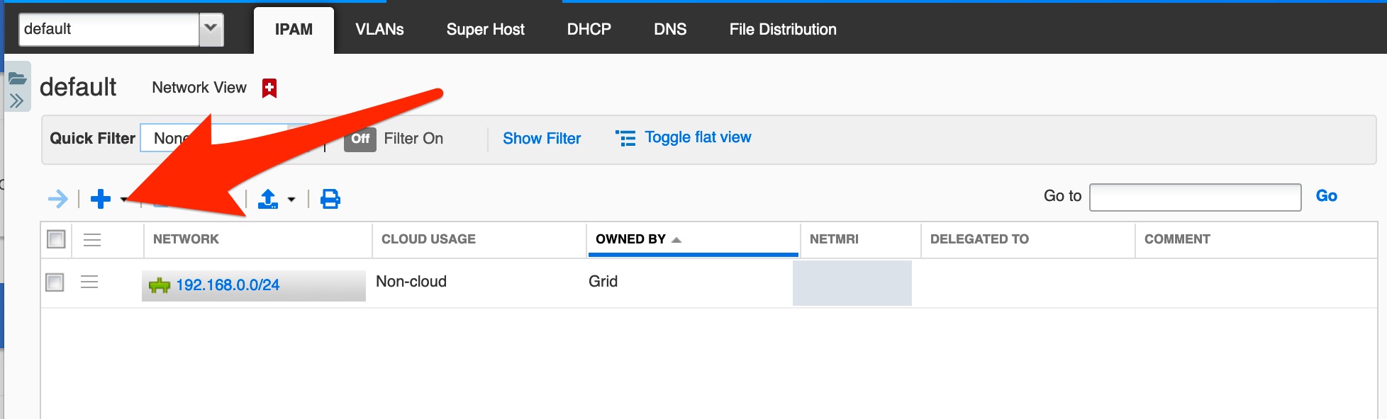 infoblox UI container creation