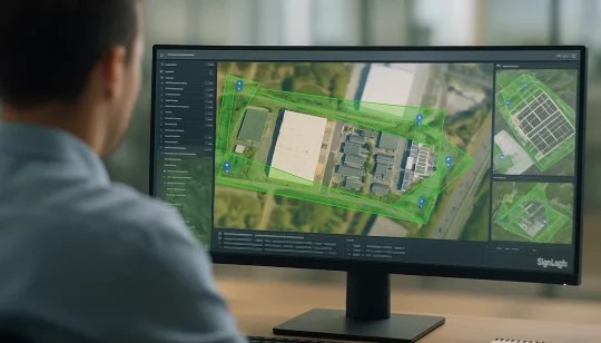 ae-540-2 SightLogix monitors perimeter security on a computer screen