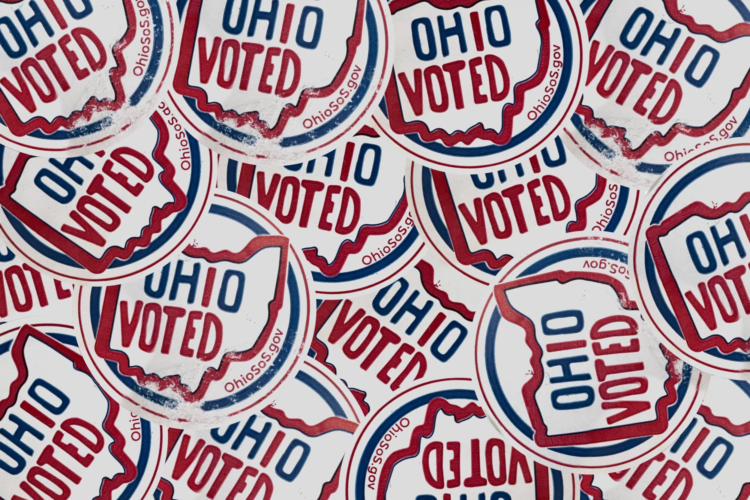 Ohio voting stickers. School board results