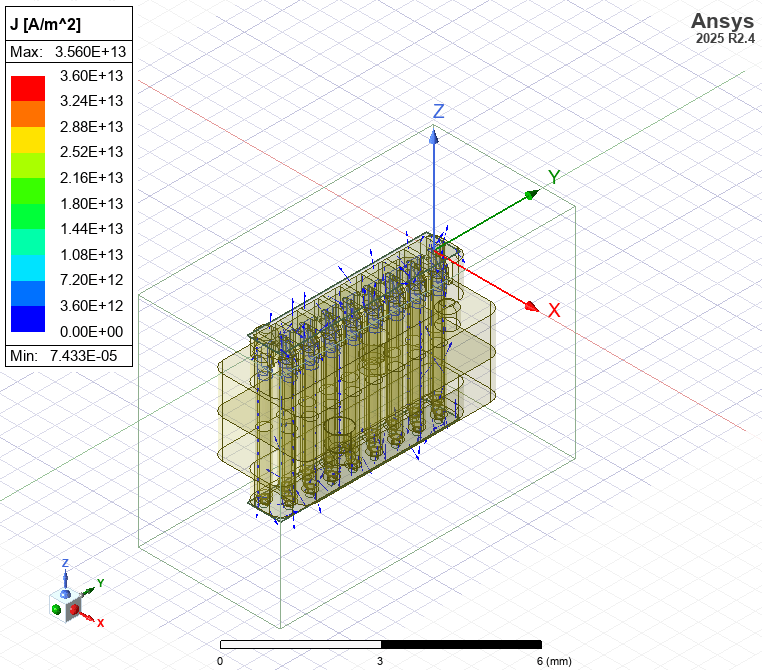 PEEK socket current density
