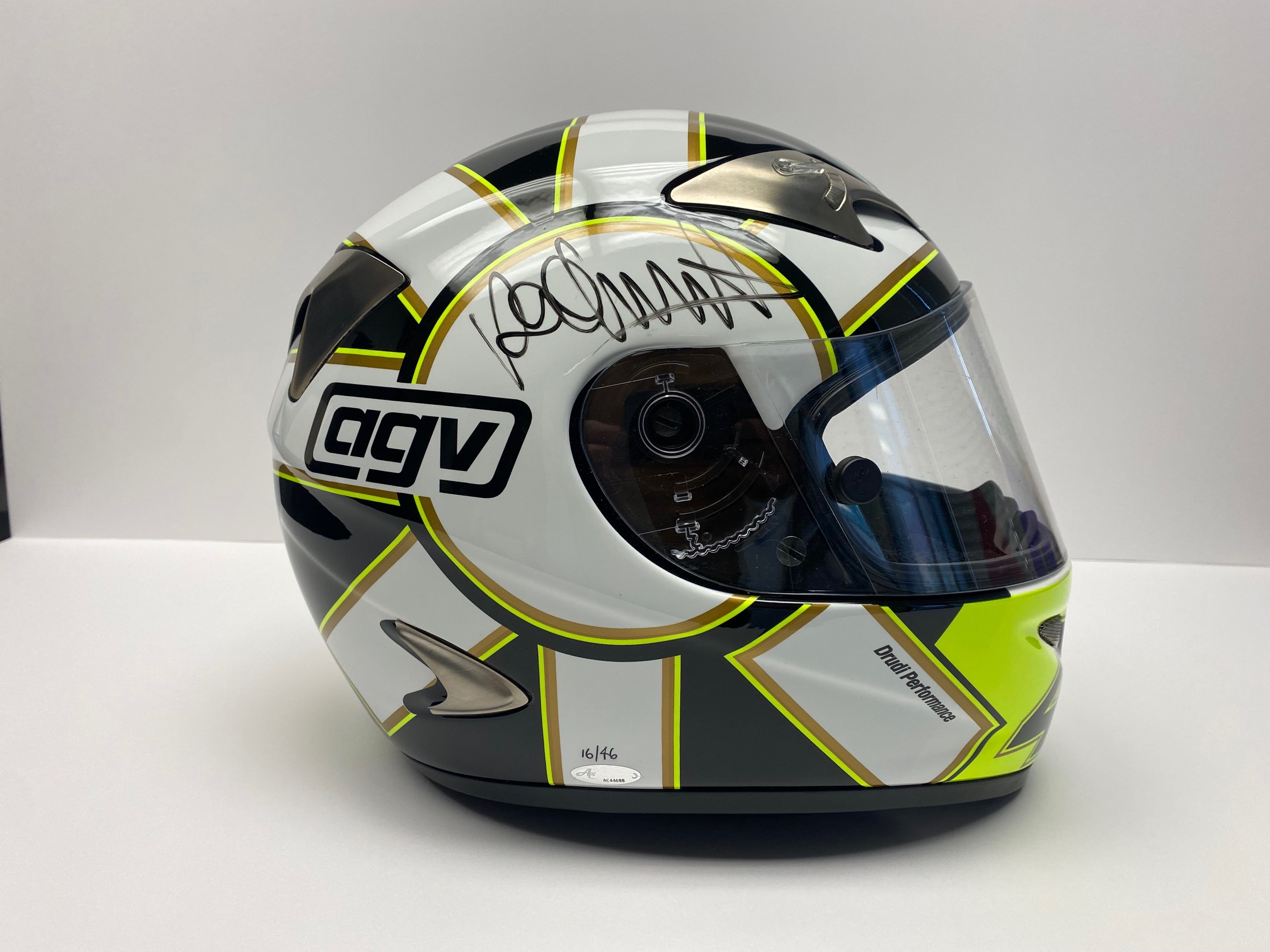 Valentino Rossi 2006 White Gothic Helmet - Autographed Collectables