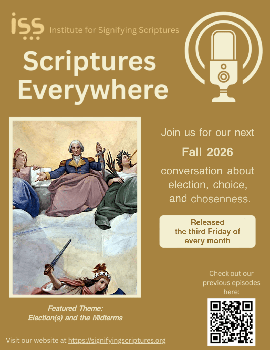 A flyer for Week 1 of the Scriptures Everywhere podcast.