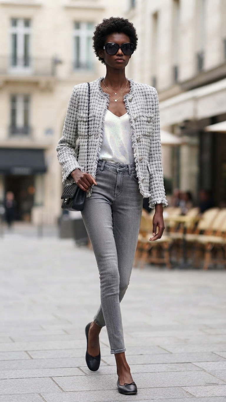 Chanel grigio lurex