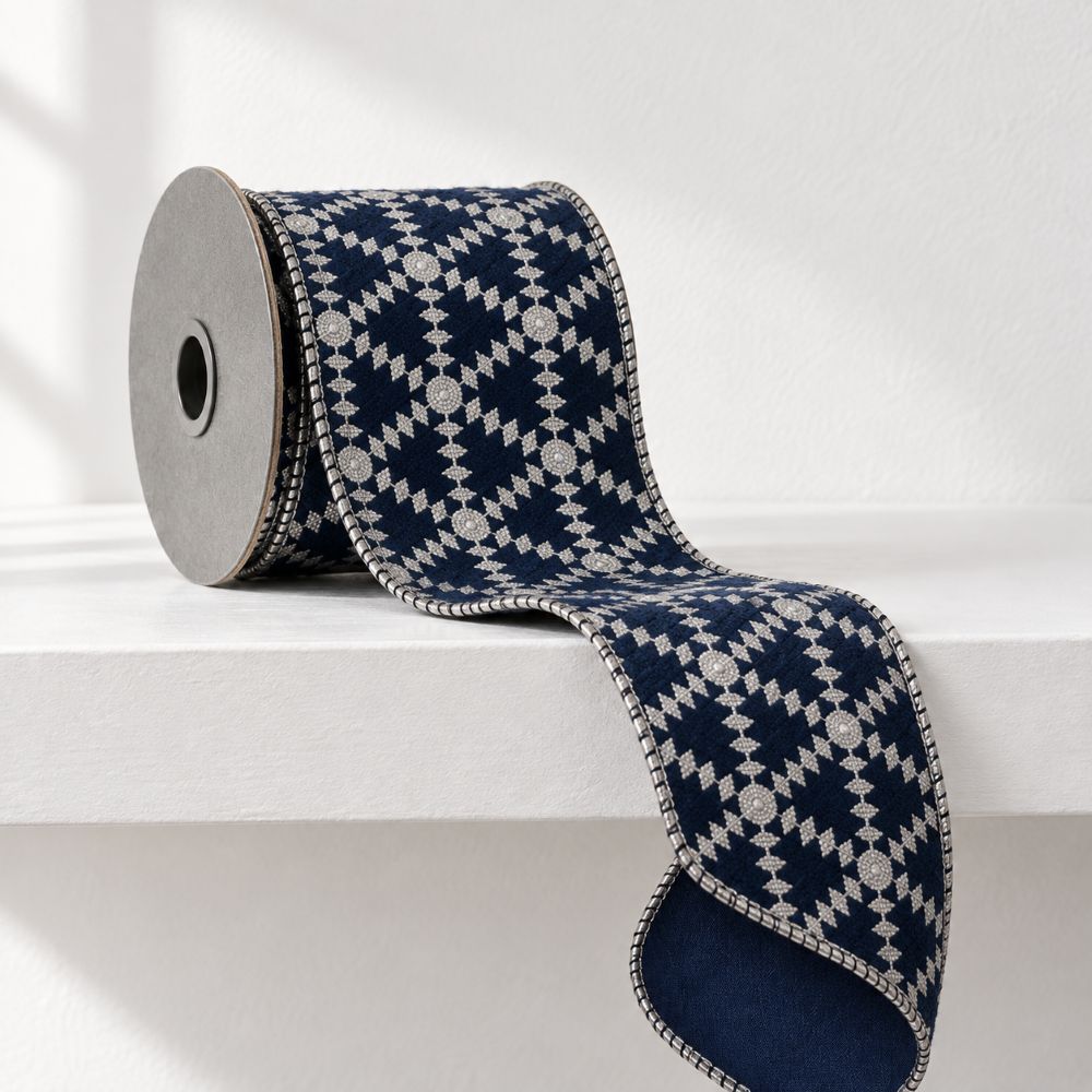 Lattice Ribbon, Blue, 2.5inx10yd