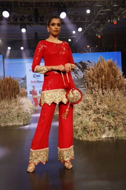 Red Short Kurti With Pants