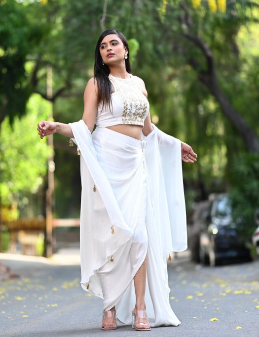 Zipper Front Dhoti Skirt