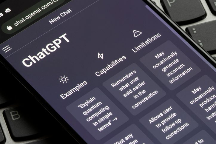 A cellphone screen showing chatgppt main page