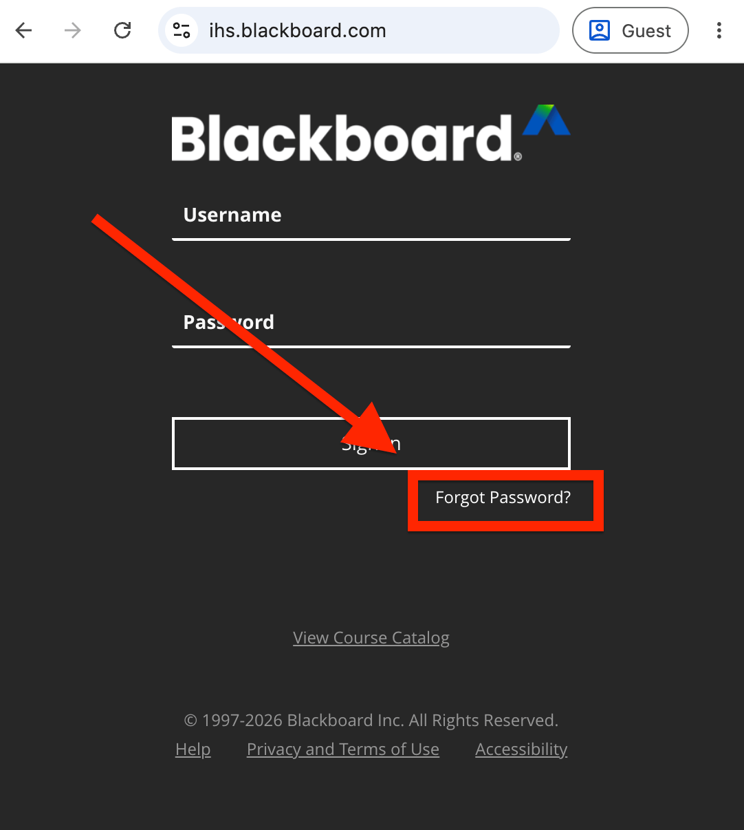Select Forgot Password