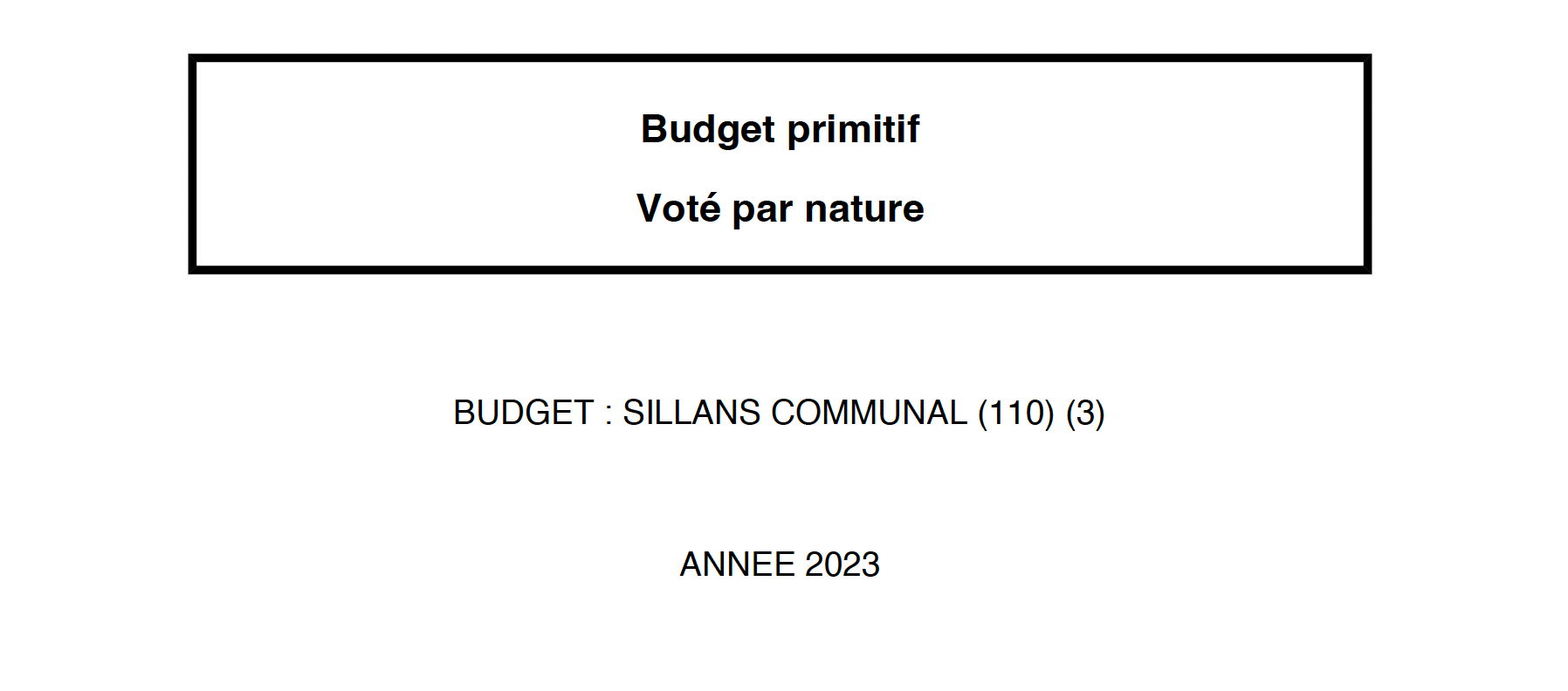 Budget primitif communal 2023