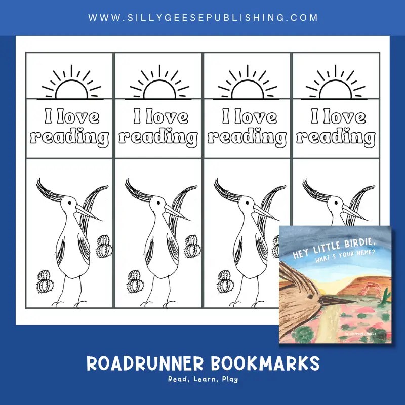 Roadrunners Love Reading: Printable Coloring Bookmarks for Young Book Lovers
