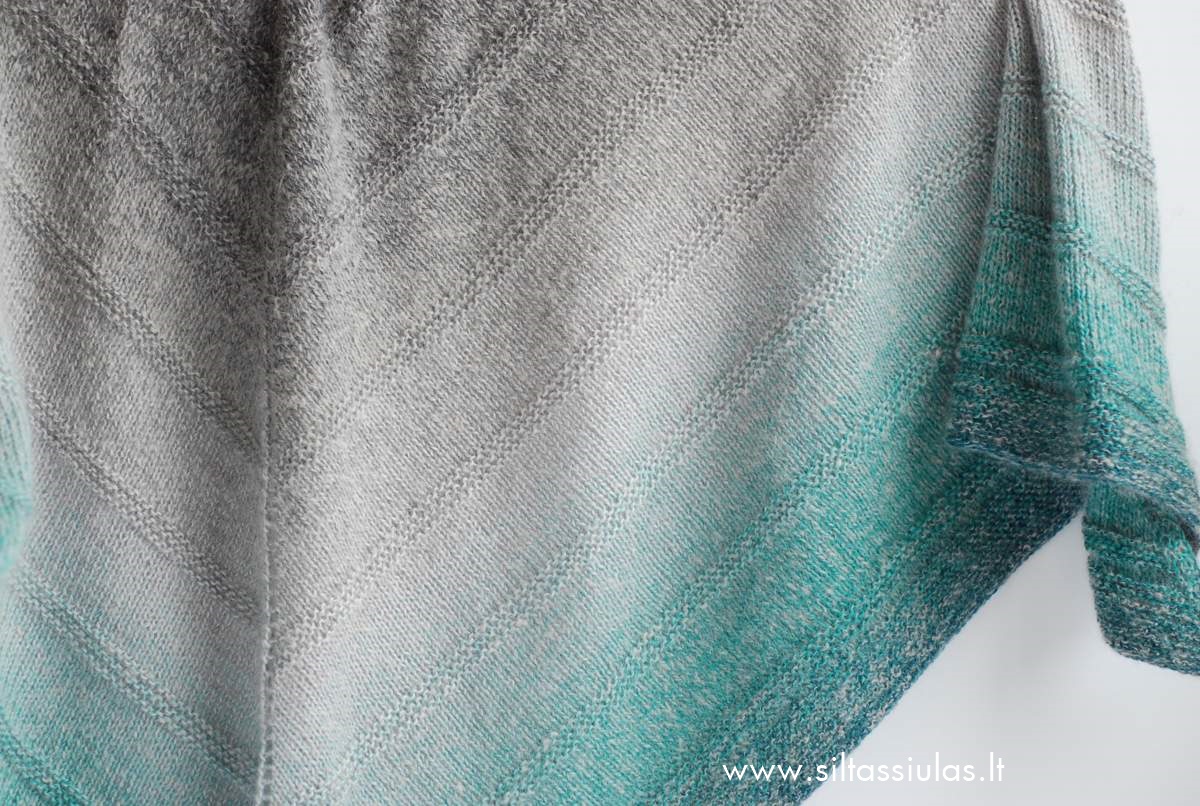 Megzta skara Scheepjes Whirl + Mohair Rhythm mezgimo siūlai