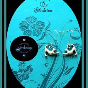 Stretching Cat Charm Earrings