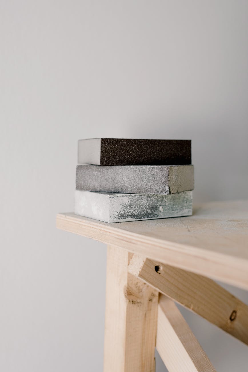stack of various bricks on table