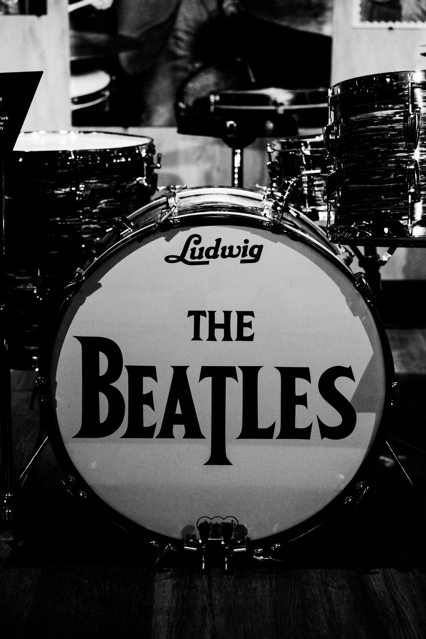 iconic ludwig drum kit featuring famous band logo