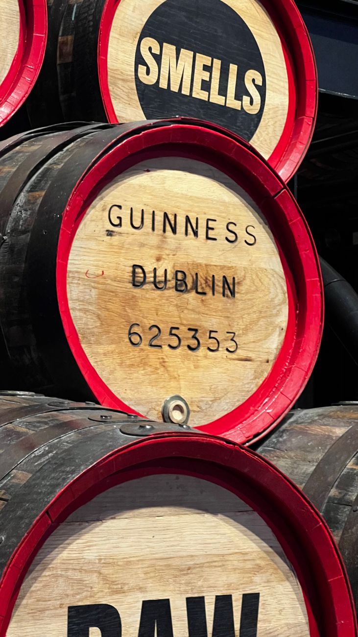 guinness barrels in dublin brewery