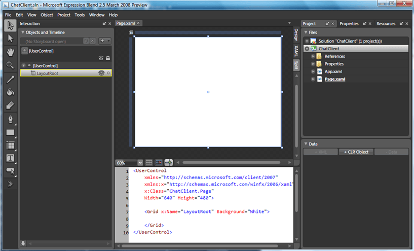Primer vistazo usando Expression Blend con Silverlight 2 – juanlao