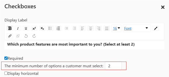 Checkboxes Properties
