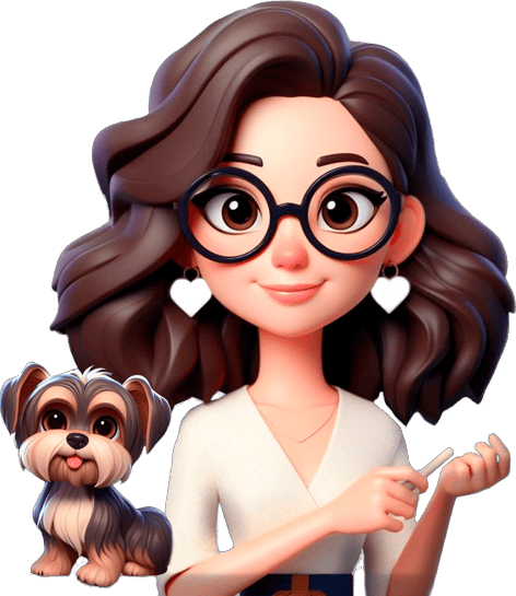 Imagem gerada por IA da professora Sílvia Schnaider e seu pet yorkshire.