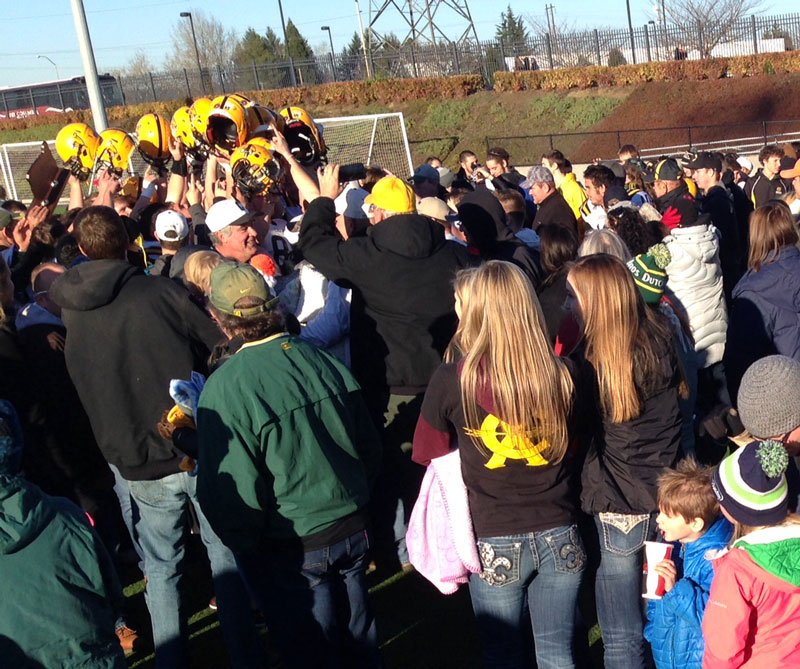 Victory with Team, Coaches and Fans