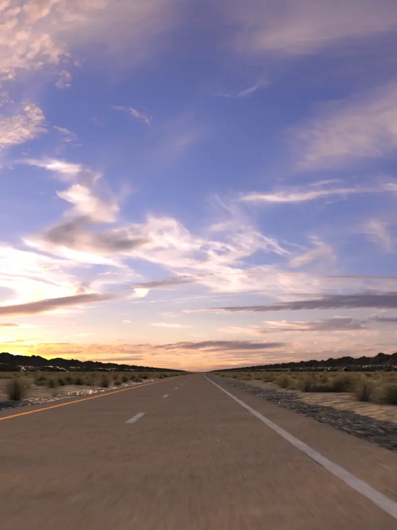 Rural Highway 03 – Desert – Sunset