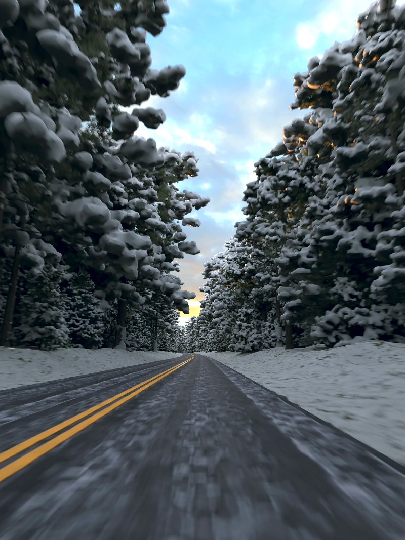 Country Road 16 – Sunset – No Snowfall