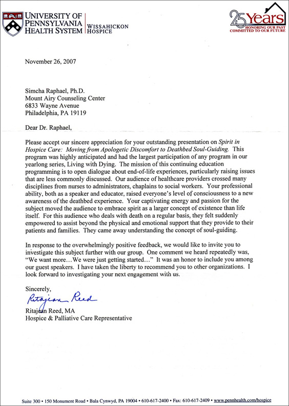 Recommendation Letter Simcha Raphael