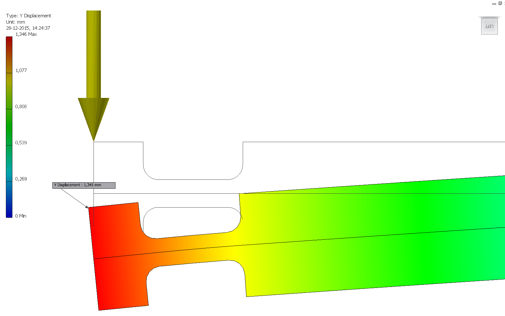 FEA-klip-displacement