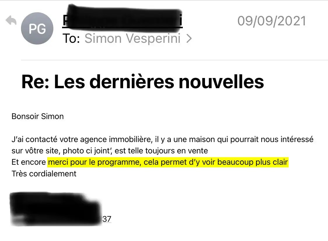 Témoignage : remerciement pour le programme permettant d'y voir beaucoup plus clair