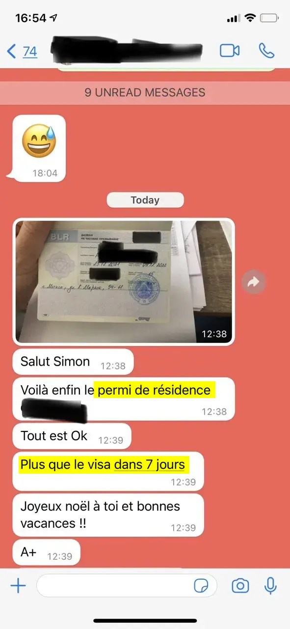 Témoignage : Obtention d'un permis de résidence Biélorusse. Visa dans 7 jours.