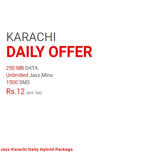 Jazz Daily Hybrid Package (For Karachi only) Latest Package