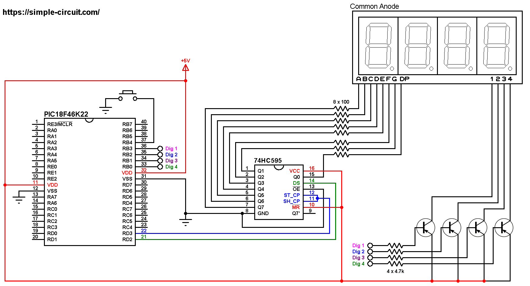 3 Digit 7 Segment Display Counter Circuit