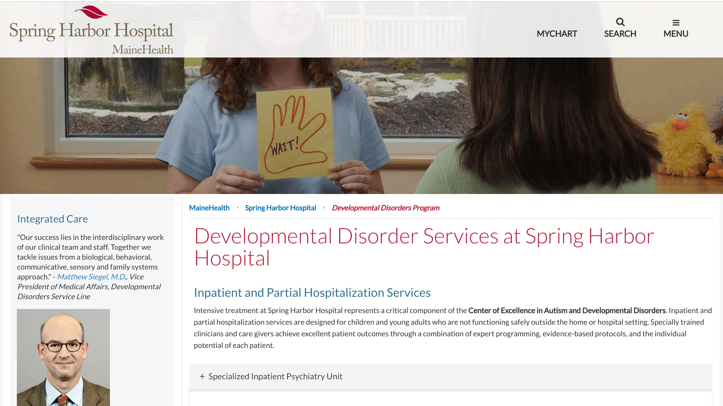 Spring Harbor HospitalDevelopmental Disorders Services Simple and Practical Mental Health