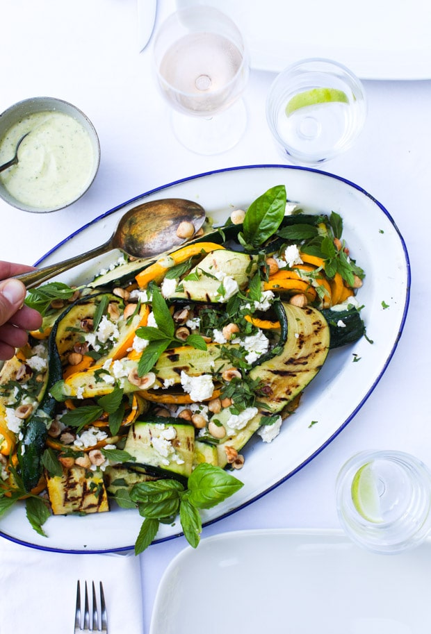 wallpapers Zucchini Yogurt Salad grilled zucchini salad with hazelnuts and feta yogurt mint dressing