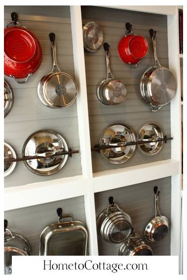 Amazing DIY Wall Pot Rack, HometoCottage