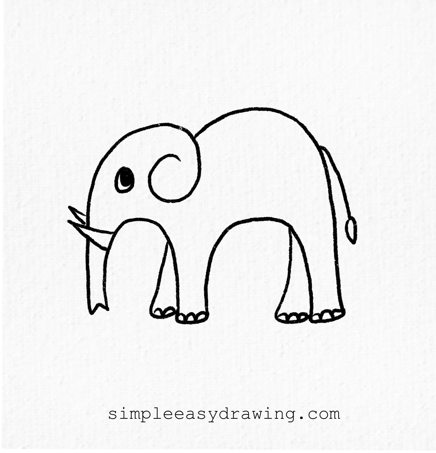 How to draw an elephant step by step