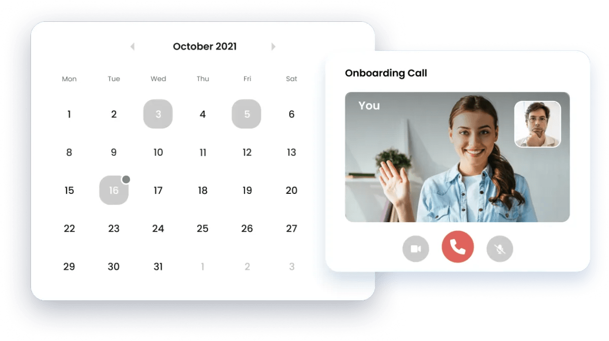 calendar and video call image for booking a call