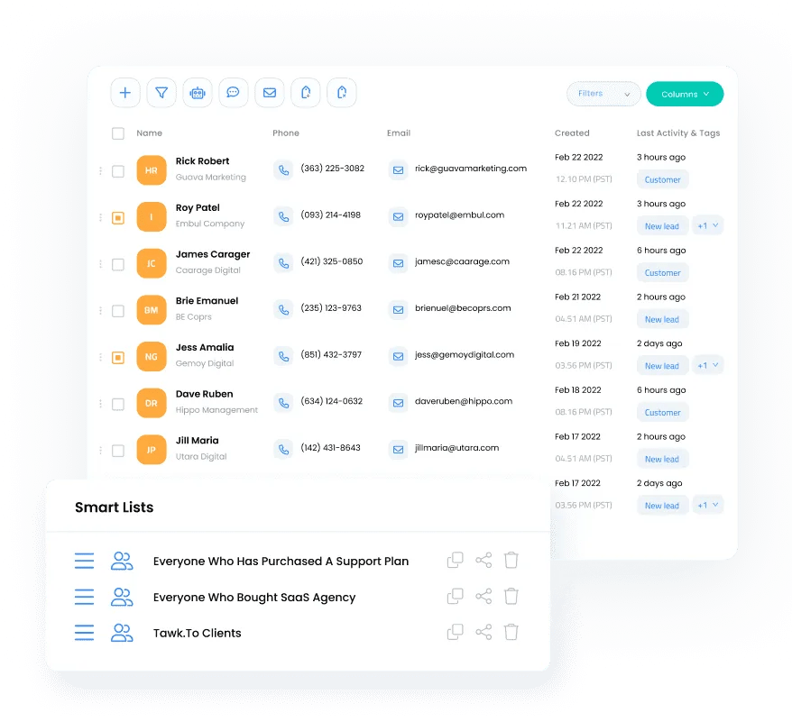 Simple eSystem CRM contact management