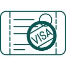 icon of a visa, belong to the tourist visa extension service