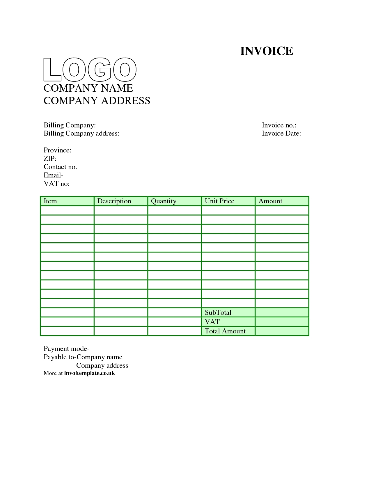 sole trader invoice example invoice template ideas