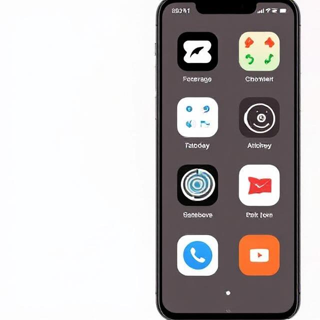 Clean, minimalist smartphone screenshot showing only essential apps arranged in a grid, with plenty of white space and a calming background.