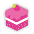 square pink cake logo