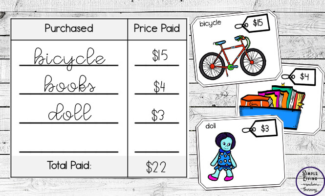 garage sale worksheets simple living creative learning
