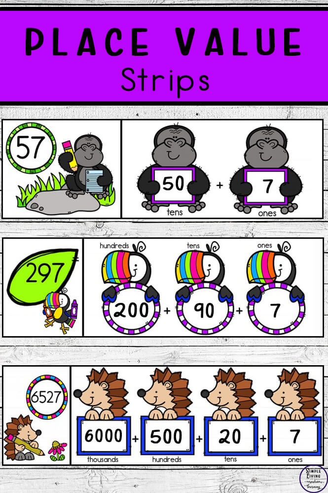 place value strips simple living creative learning