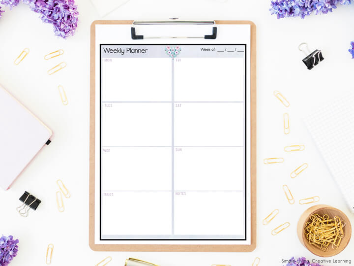 printable weekly planners simple living creative learning