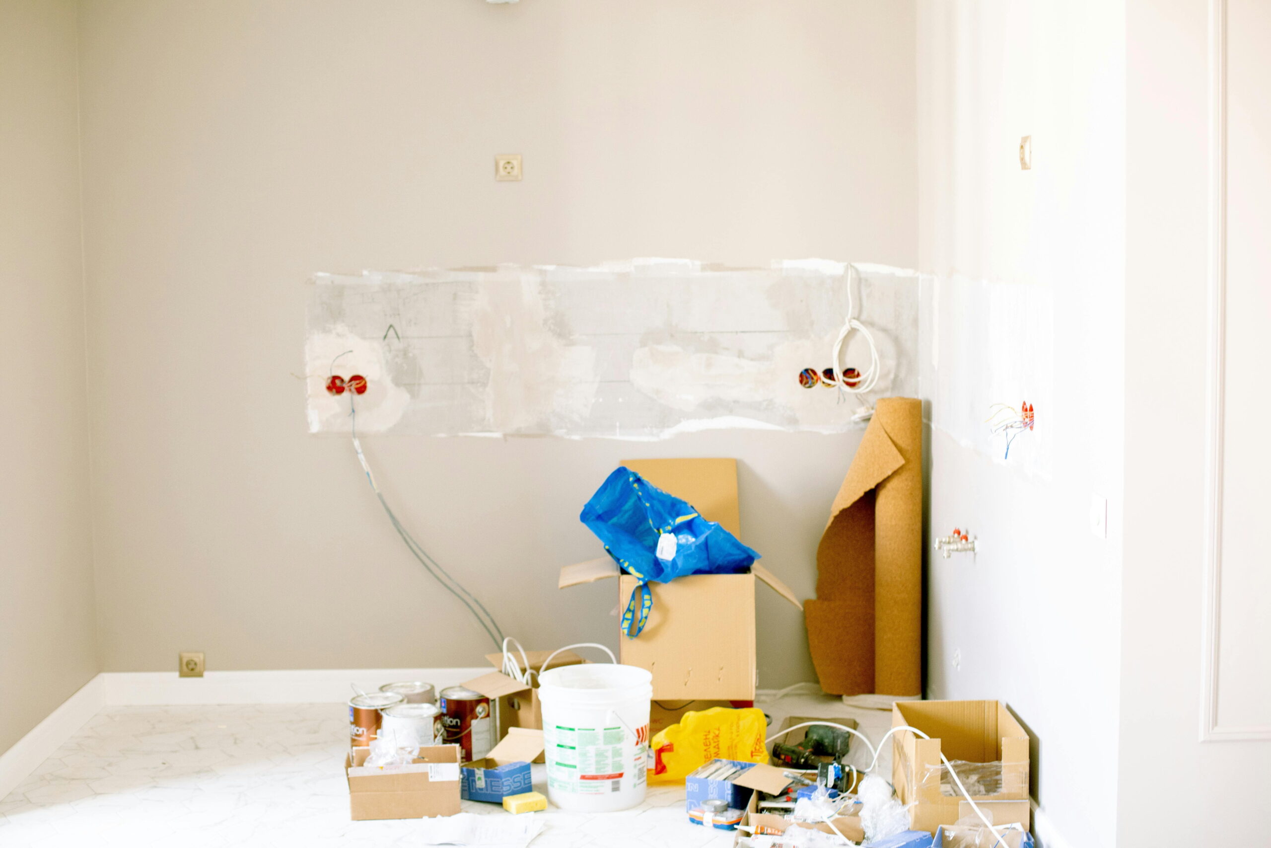 sanding plaster without dust clouds in a clean renovation workspace by Simple Solution 4 U Ltd