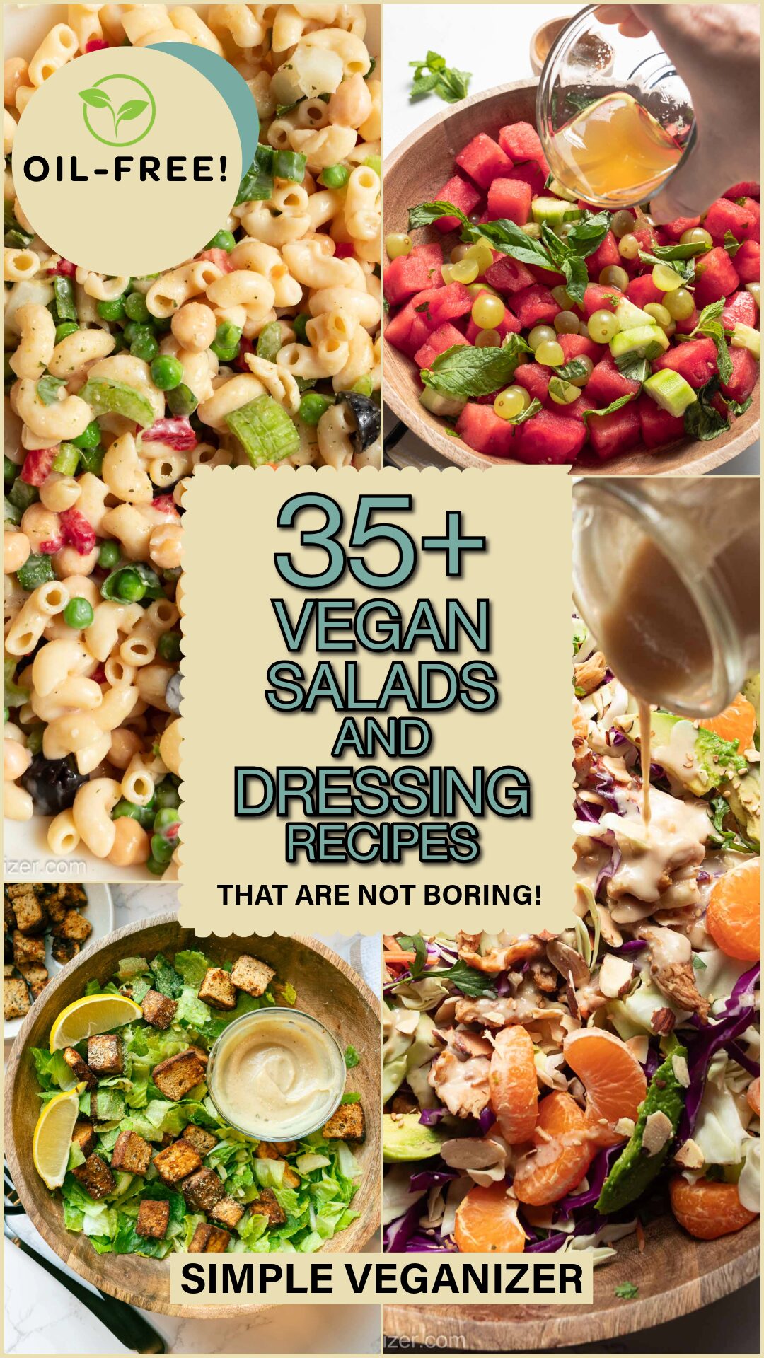 DELICIOUS OIL-FREE VEGAN SALADS AND DRESSINGS RECIPES - Simple