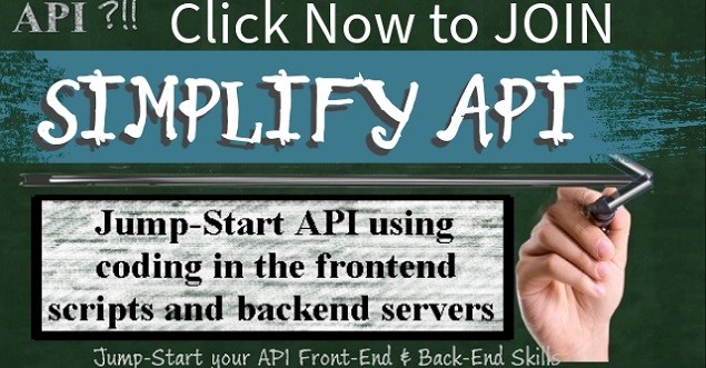 https://www.udemy.com/course/jump-start-api-frontend-and-backend-use-coding-skills/?referralCode=D1B871F1D5429CA37CE3