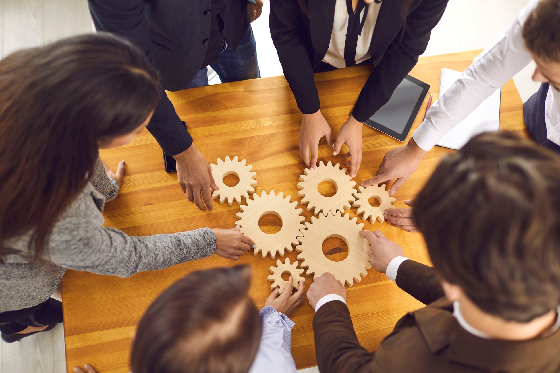 Gears representing different controls